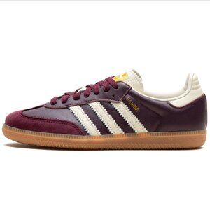 adidas Samba in Maroon / Cream White + Gold (8.5M/10W)